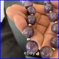 Womens Purple Charoite Navajo Pearls Sterling Silver Necklace 20 11961