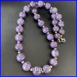 Womens Purple Charoite Navajo Pearls Sterling Silver Necklace 20 11961