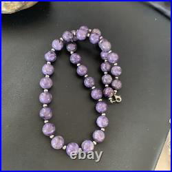 Womens Purple Charoite Navajo Pearls Sterling Silver Necklace 20 11961