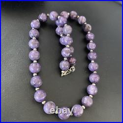 Womens Purple Charoite Navajo Pearls Sterling Silver Necklace 20 11961