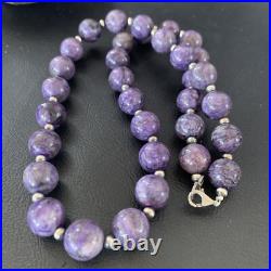 Womens Purple Charoite Navajo Pearls Sterling Silver Necklace 20 11961