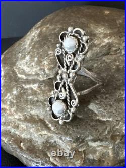 Womens White Howlite Navajo Sterling Silver Ring Size 7 20415