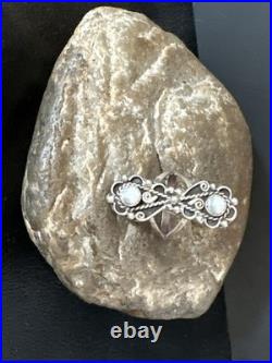 Womens White Howlite Navajo Sterling Silver Ring Size 7 20415