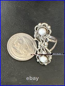Womens White Howlite Navajo Sterling Silver Ring Size 7 20415