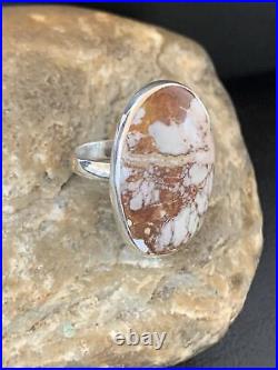 Womens Wild Horse Turquoise Navajo Sterling Silver Ring Size 8.5 10493