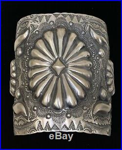 XXL WIDE Navajo Sterling Silver Cuff Bracelet By Vincent Platero