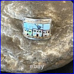 Zuni Pueblo Gilson Opal Turquoise Inlay Ring Sterling Silver Sz 7 19980