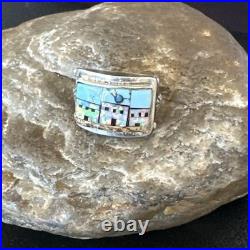 Zuni Pueblo Gilson Opal Turquoise Inlay Ring Sterling Silver Sz 7 19980