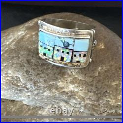 Zuni Pueblo Gilson Opal Turquoise Inlay Ring Sterling Silver Sz 7 19980