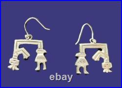 Zuni Solid Silver Rainbow Man Earrings