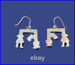 Zuni Solid Silver Rainbow Man Earrings